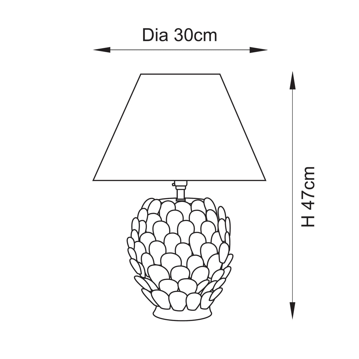 Endon Lighting Layered Leaf & Raffia 30cm 116422 Layered Leaf & Raffia 30cm Table Light