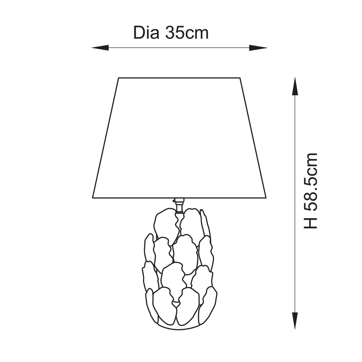 Endon Lighting Layered Leaf & Ikat 35cm 116464 Layered Leaf & Ikat 35cm Table Light