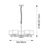 Endon Lighting Heathcliff 116994 Heathcliff 5lt Pendant Light Fitting