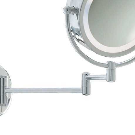 Searchlight Electric Illuminating Bathroom Mirror With Swing Arm  -  Chrome, IP44 11824