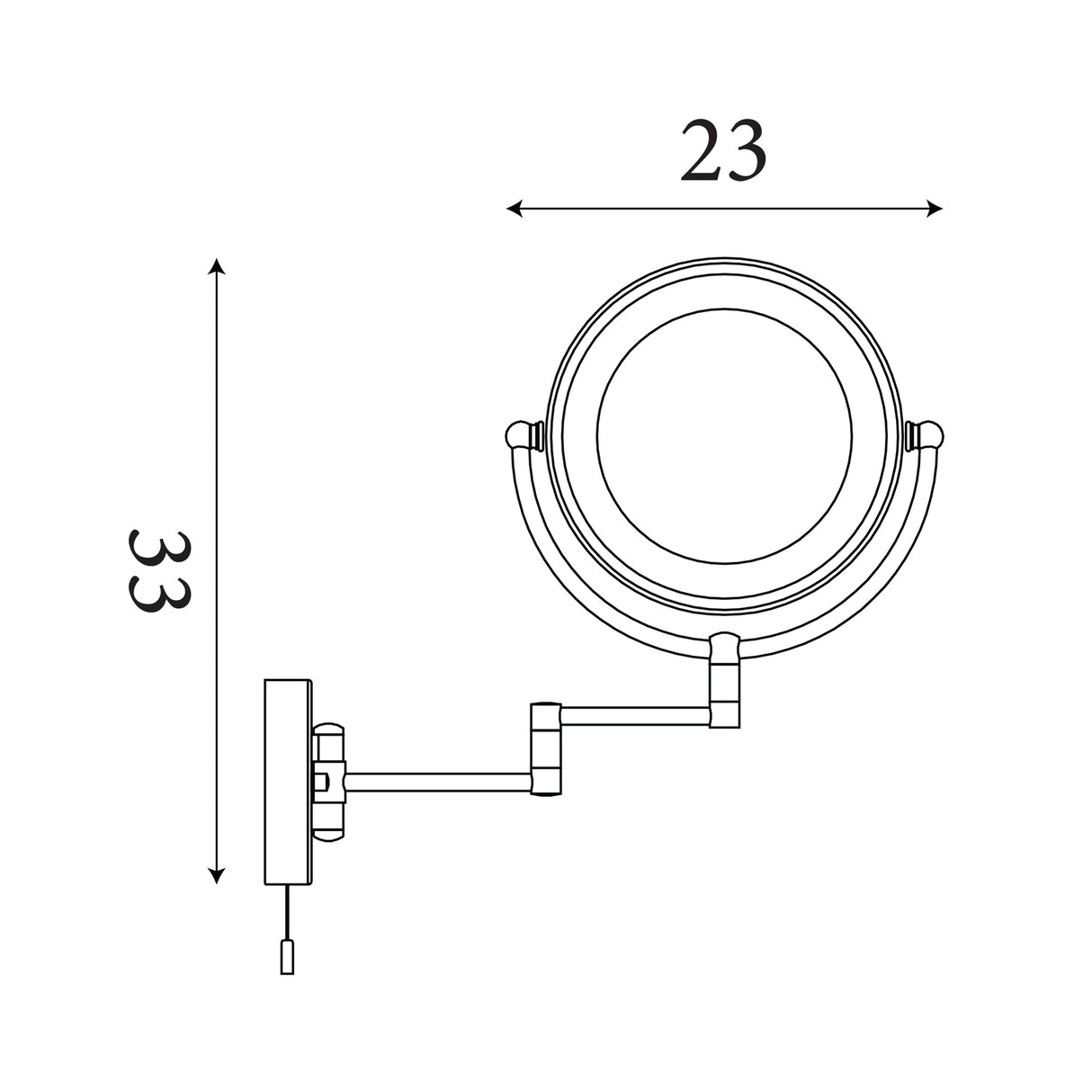 Searchlight Electric Illuminating Bathroom Mirror With Swing Arm  -  Chrome, IP44 11824