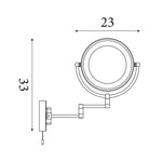 Searchlight Electric Illuminating Bathroom Mirror With Swing Arm  -  Chrome, IP44 11824
