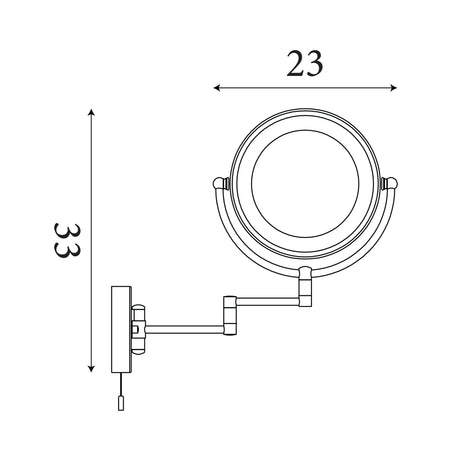 Searchlight Electric Illuminating Bathroom Mirror With Swing Arm  -  Chrome, IP44 11824
