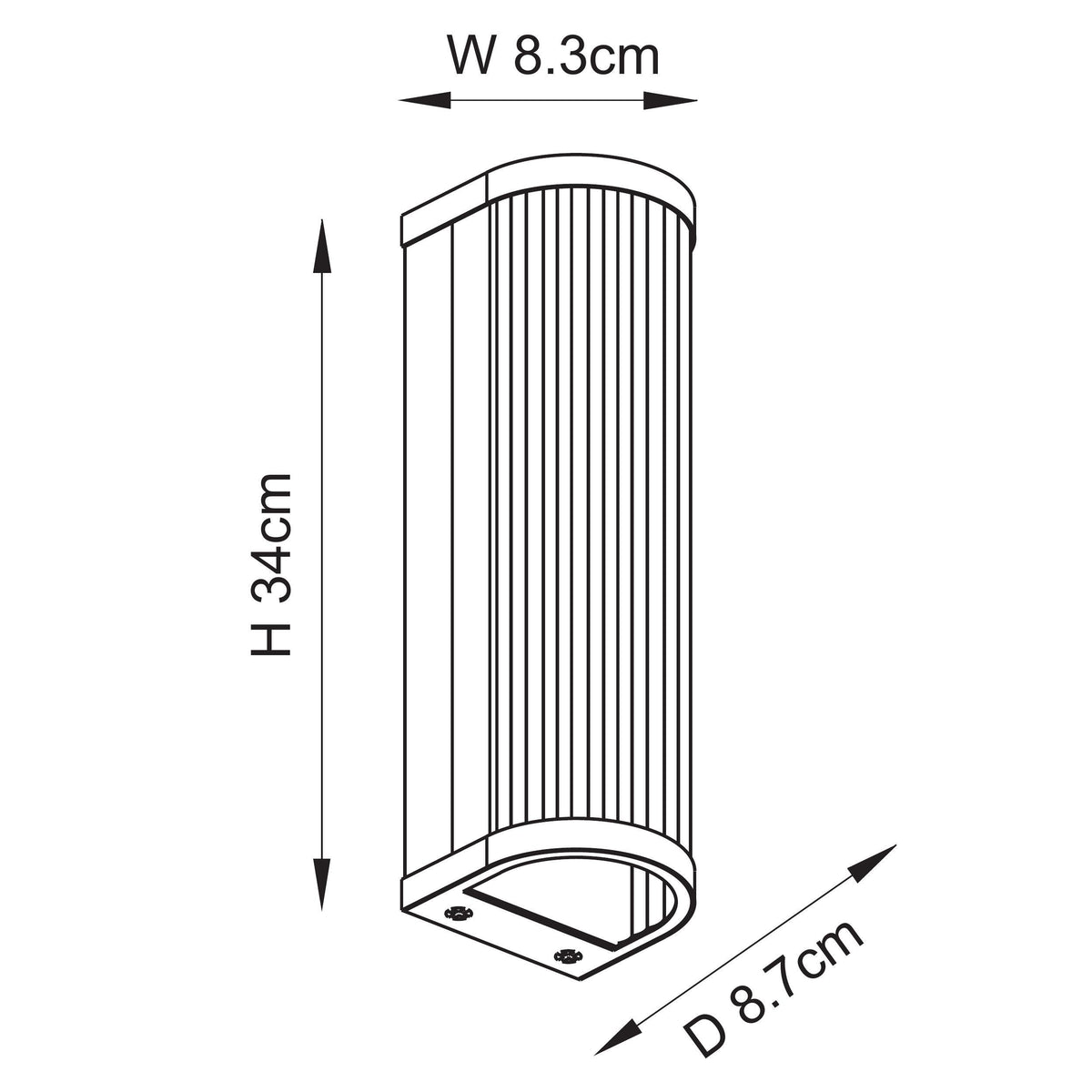 Endon Lighting Ridgeton 118597 Ridgeton 2lt Wall Light