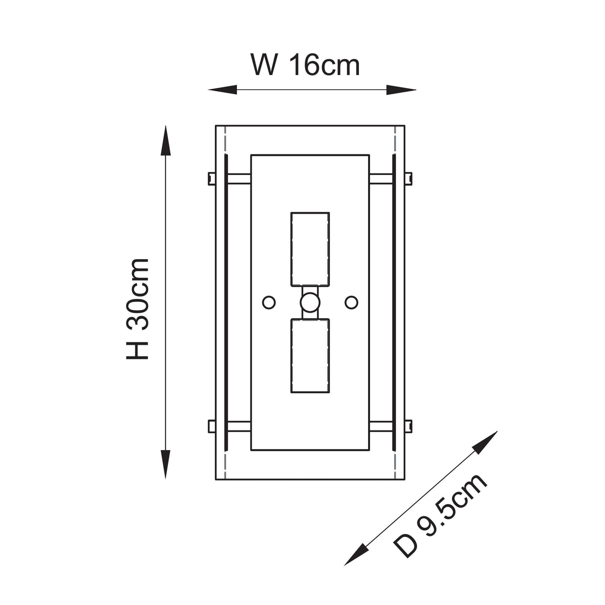 Endon Lighting Keller 118673 Keller 2lt Wall Light