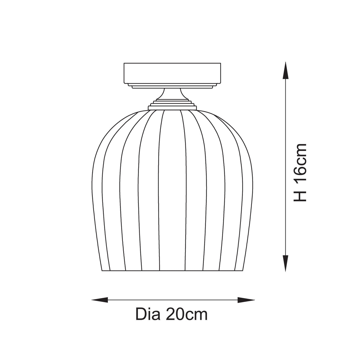 Endon Lighting Ashcroft Ribbed 120623 Ashcroft Ribbed Flush Light Fitting