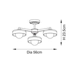 Endon Lighting Boss 120631 Boss 3lt Semi Flush Light Fitting