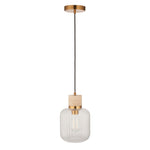 Endon Lighting Travi Ribbed 120664 Travi Ribbed Pendant Light Fitting