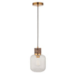 Endon Lighting Travi Ribbed 120665 Travi Ribbed Pendant Light Fitting