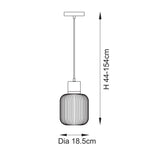 Endon Lighting Travi Ribbed 120665 Travi Ribbed Pendant Light Fitting