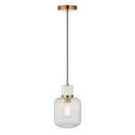 Endon Lighting Travi Ribbed 120667 Travi Ribbed Pendant Light Fitting