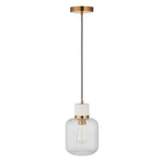 Endon Lighting Travi Ribbed 120667 Travi Ribbed Pendant Light Fitting