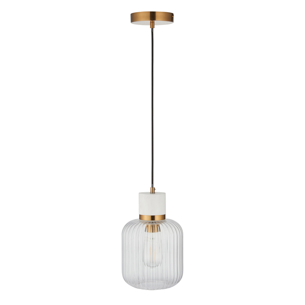 Endon Lighting Travi Ribbed 120667 Travi Ribbed Pendant Light Fitting