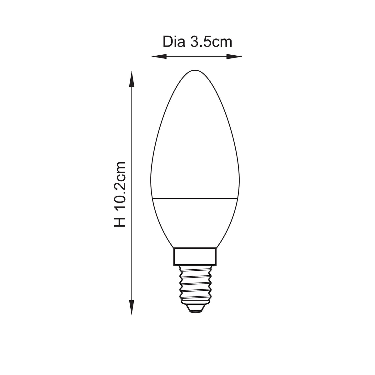 Endon Lighting Essentials E14 LED Candle 120791 Essentials E14 LED Candle Non-dimmable