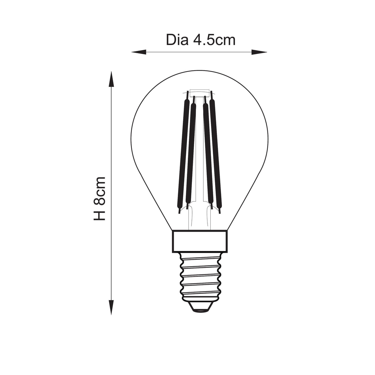 Endon Lighting White Filament E14 LED Golf 121160 White Filament E14 LED Golf Non-dimmable