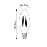 Endon Lighting Ultra Efficient Class A E14 LED Filament Candle 121164 Ultra Efficient Class A E14 LED Filament Candle Non-Dimmable
