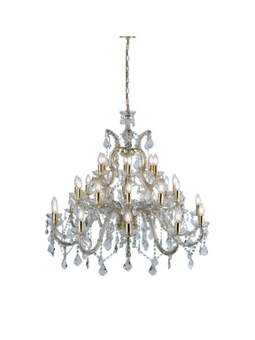 Marie Therese 30Lt Chandelier-Polished Brass & Clear Crystal