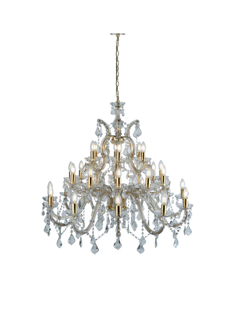 Marie Therese 30Lt Chandelier-Polished Brass & Clear Crystal