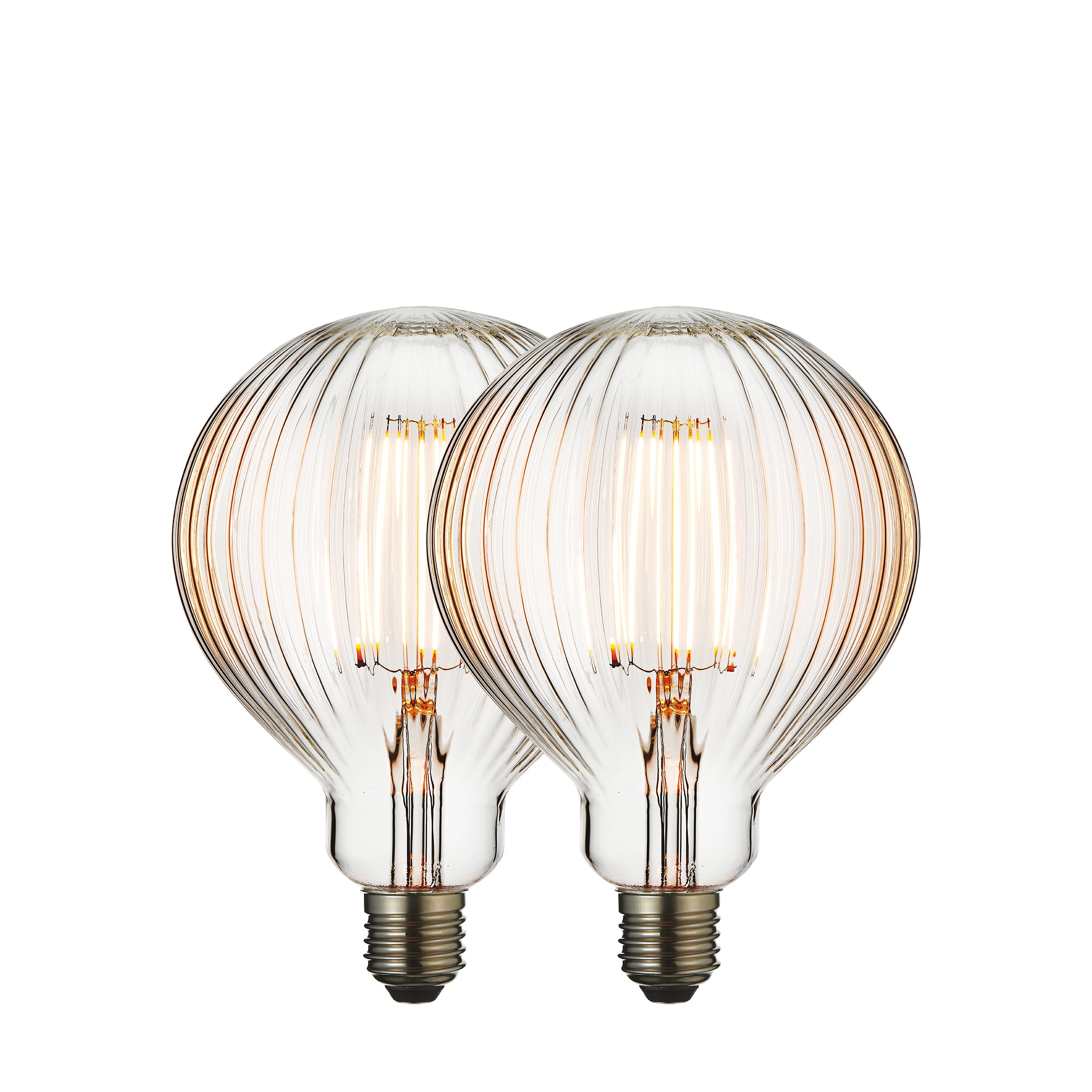 Endon Lighting E27 Ribb Globe 125mm Dia - 2 pack 121468 E27 Ribb Globe 125mm Dia - 2 pack