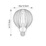 Endon Lighting E27 Ribb Globe 125mm Dia - 2 pack 121468 E27 Ribb Globe 125mm Dia - 2 pack