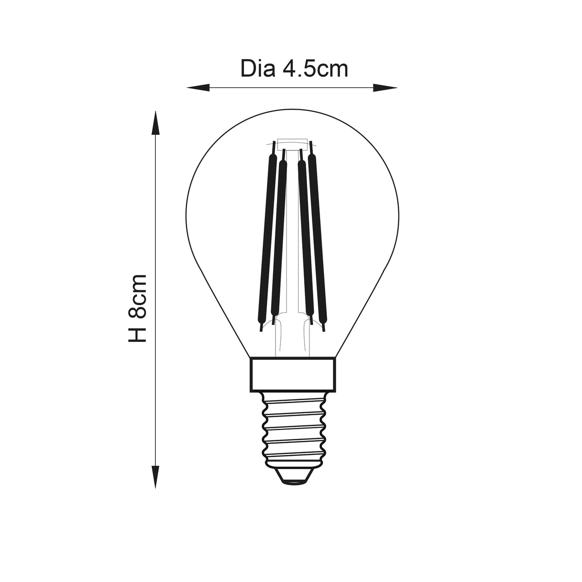 Endon Lighting E14 LED Filament Golf - 3 pack 121469 E14 LED Filament Golf - 3 pack