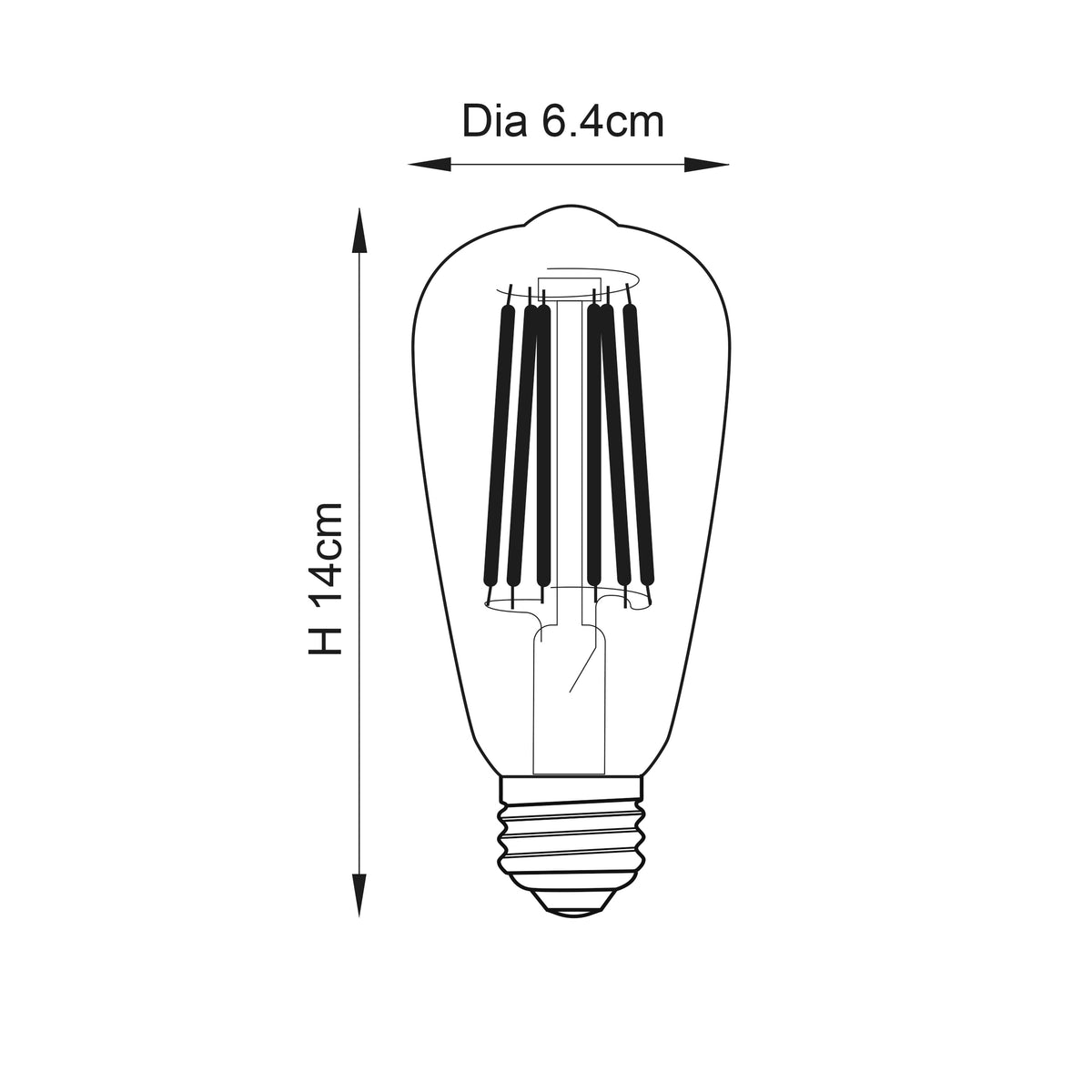 Endon Lighting E27 LED Filament Pear - 2 pack 121475 E27 LED Filament Pear - 2 pack