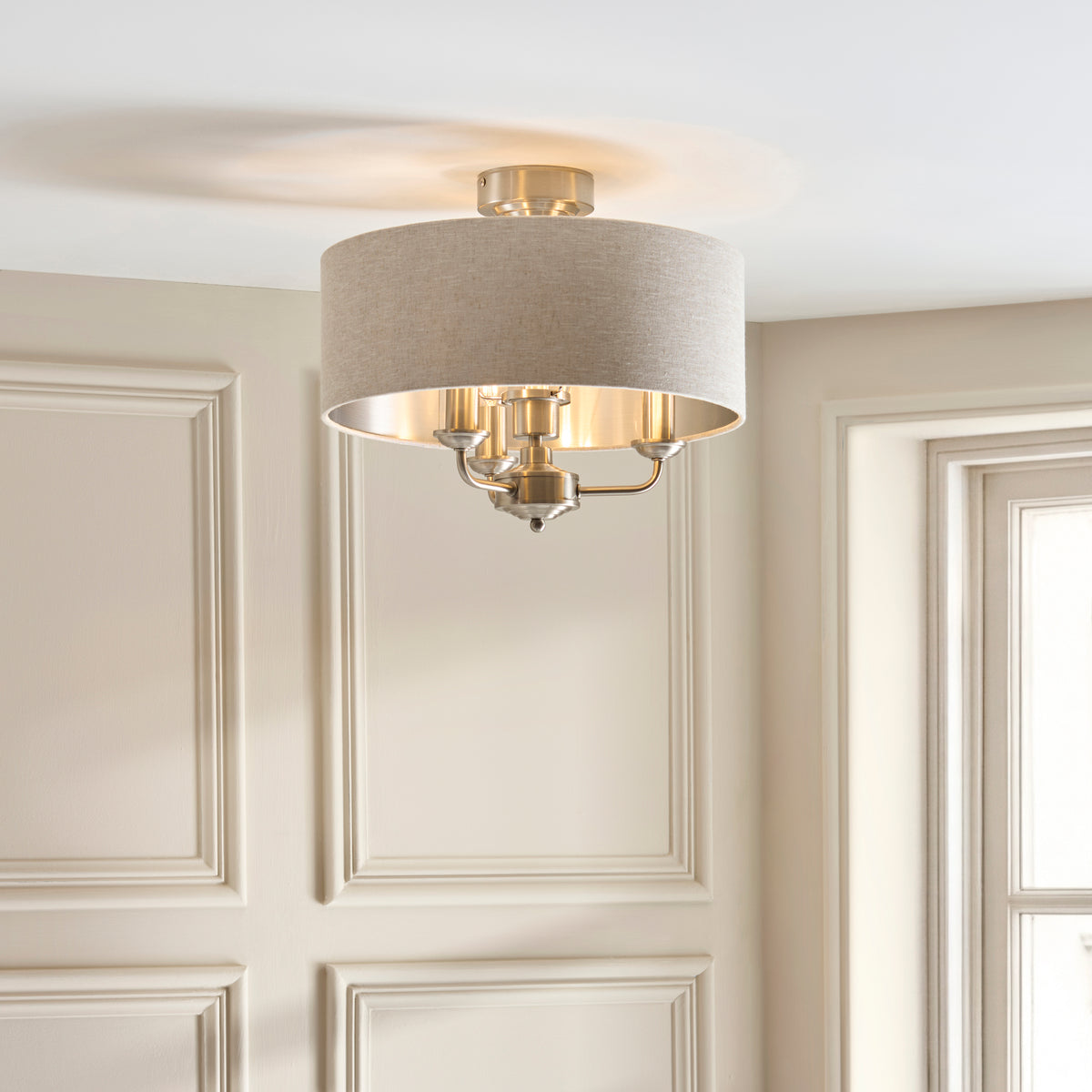 Endon Lighting Highclere 122080 Highclere 3lt Flush Light Fitting