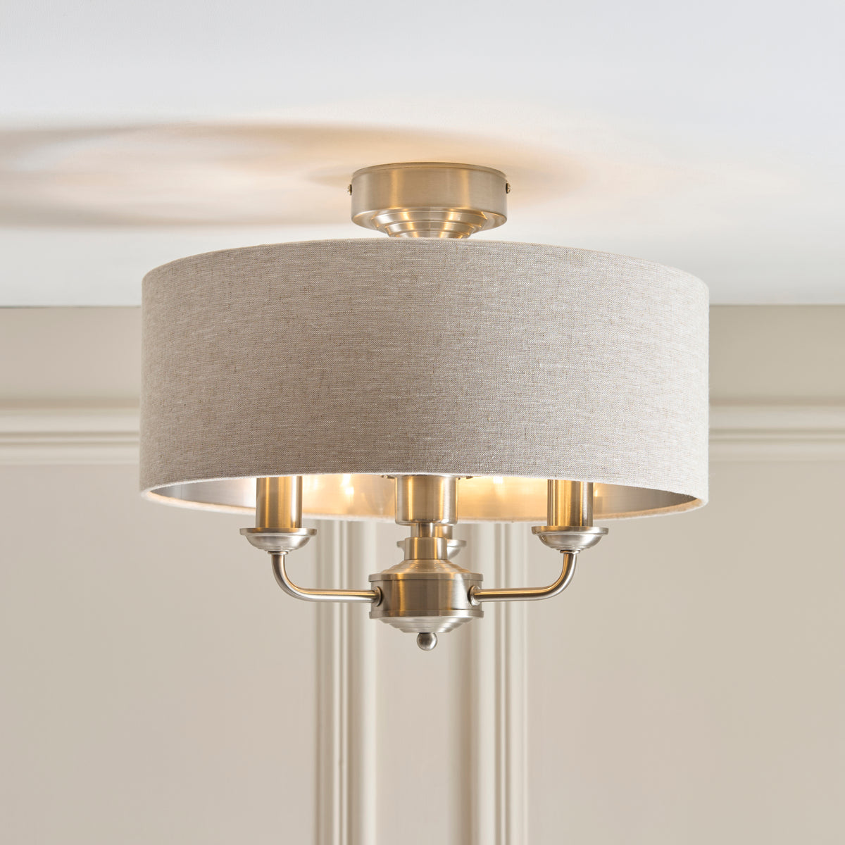 Endon Lighting Highclere 122080 Highclere 3lt Flush Light Fitting