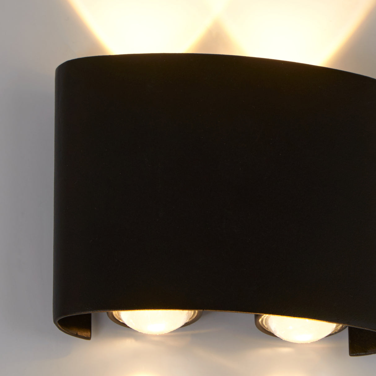 Searchlight Electric Shadows LED Outdoor Wall Light, Black Aluminum 1224-4BK