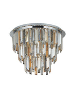 Searchlight Electric Clarissa 5Lt Flush - Chrome & Clear, Smoked & Amber Glass 1225-5CC