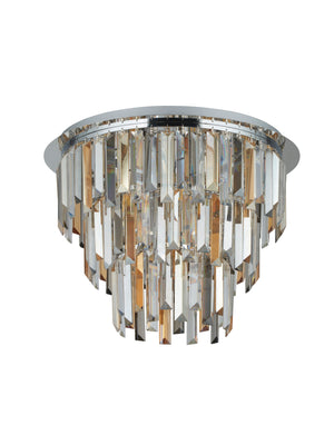 Searchlight Electric Clarissa 5Lt Flush - Chrome & Clear, Smoked & Amber Glass 1225-5CC