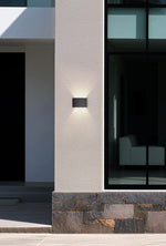 Searchlight Electric Shadows LED Outdoor Wall Light, Black Aluminum 1226-6BK
