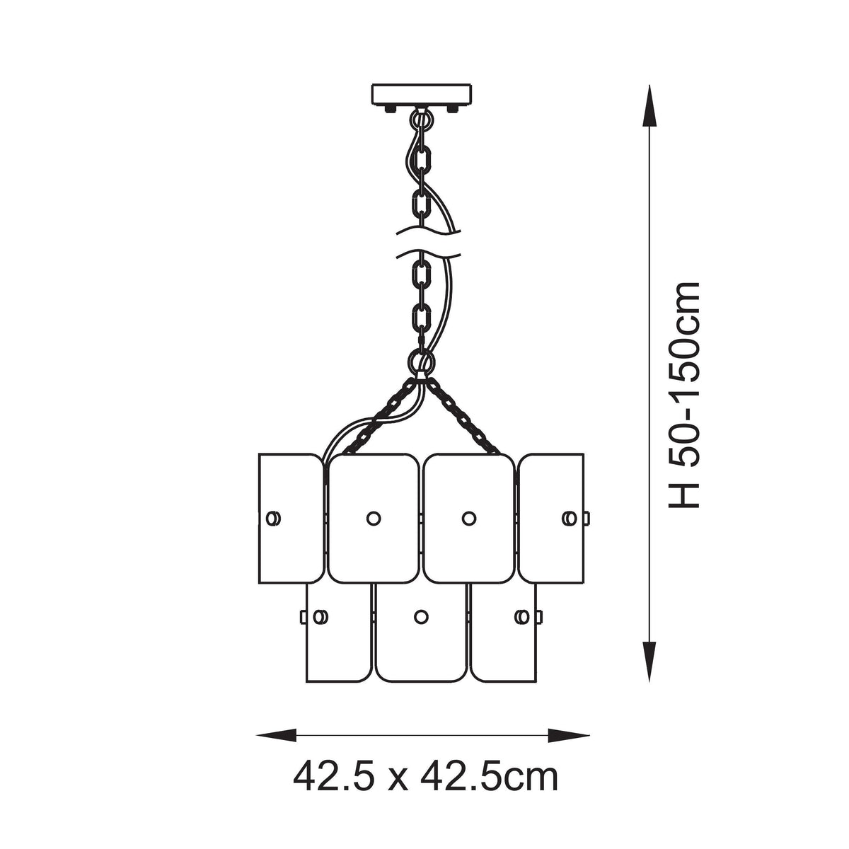 Endon Lighting Venice 122773 Venice 4lt Pendant Light Fitting