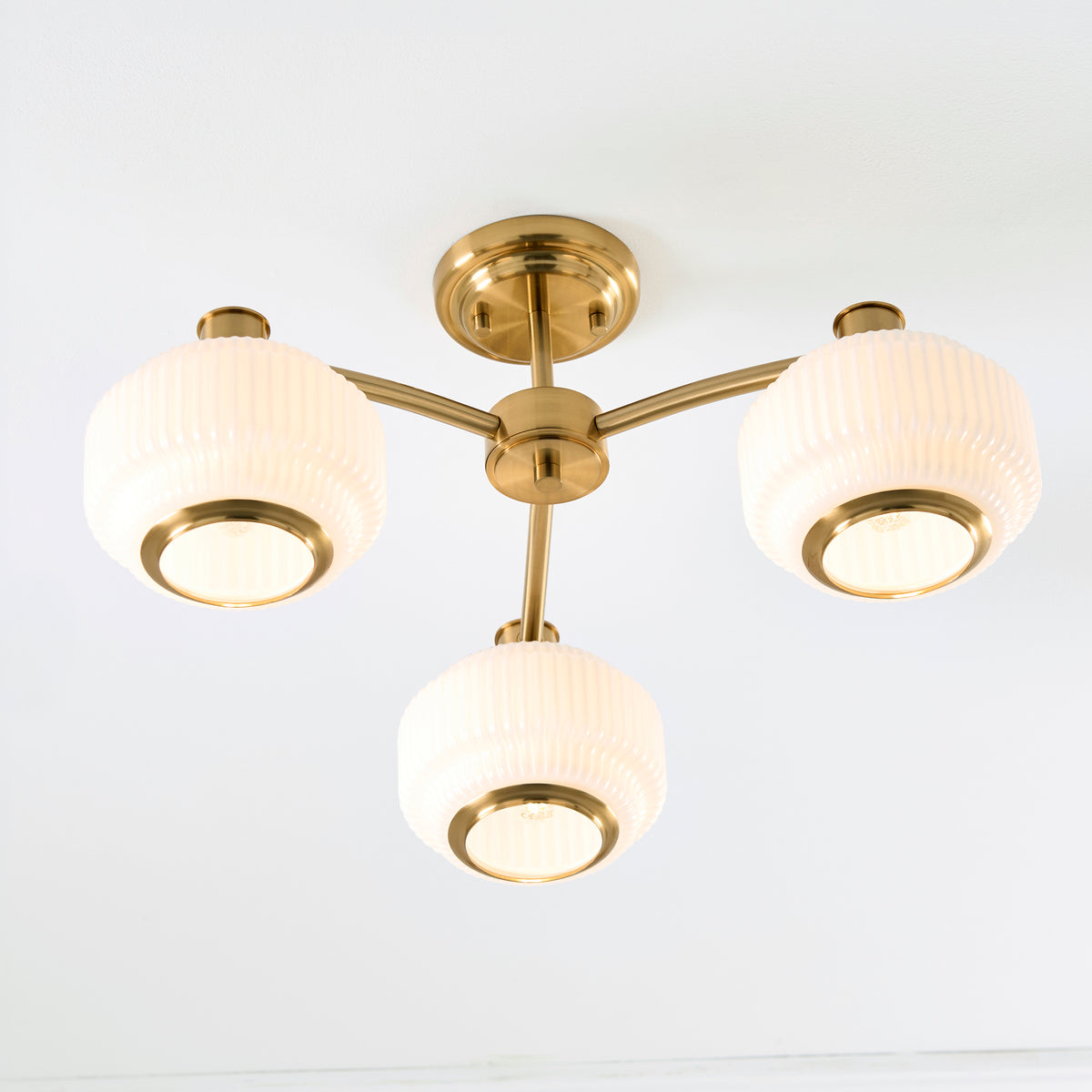 Endon Lighting Evora 122786 Evora 3lt Semi Flush Light Fitting