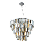 Searchlight Electric Clarissa 9Lt Pendant - Chrome & Clear, Smoked & Amber Glass 1229-9CC