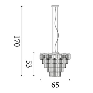 Searchlight Electric Clarissa 9Lt Pendant - Chrome & Clear, Smoked & Amber Glass 1229-9CC