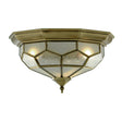 Pisa II 2Lt Flush - Antique Brass Metal & Acid Glass