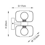 Endon Lighting Rossano 124803 Rossano 2lt Wall Light