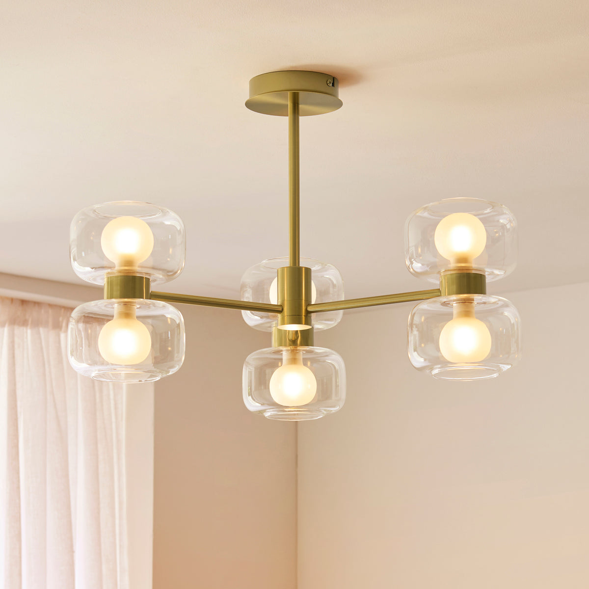 Endon Lighting Rossano 124804 Rossano 6lt Semi Flush Light Fitting
