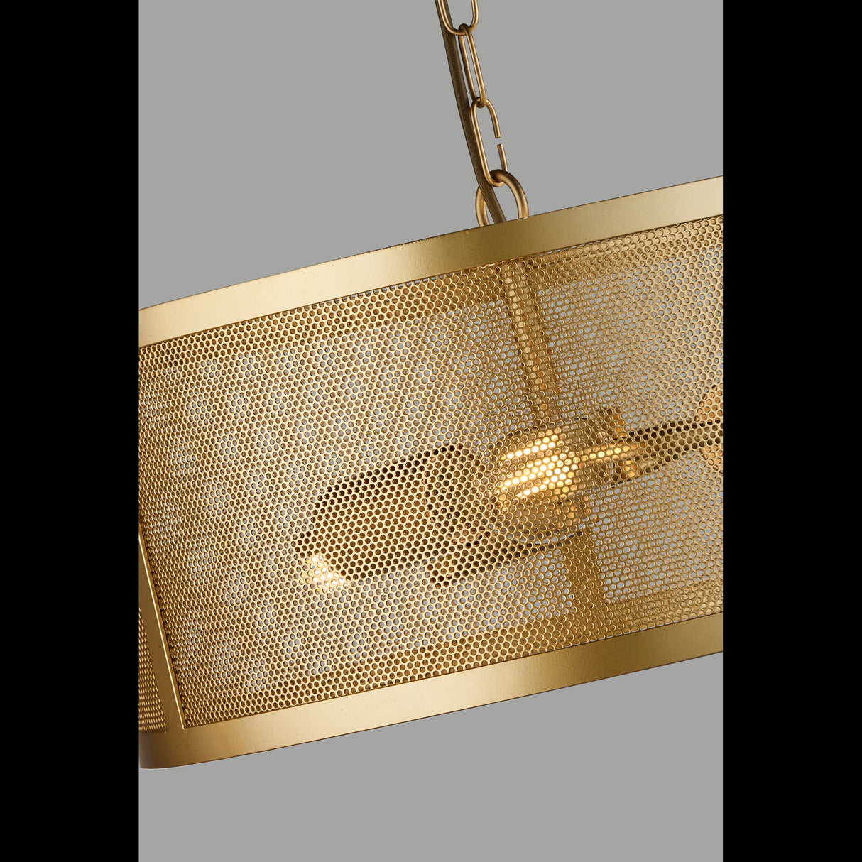 Searchlight Electric Fishnet  3Lt Pendant - Matt Gold Metal & Mesh Shade 12483-3GO