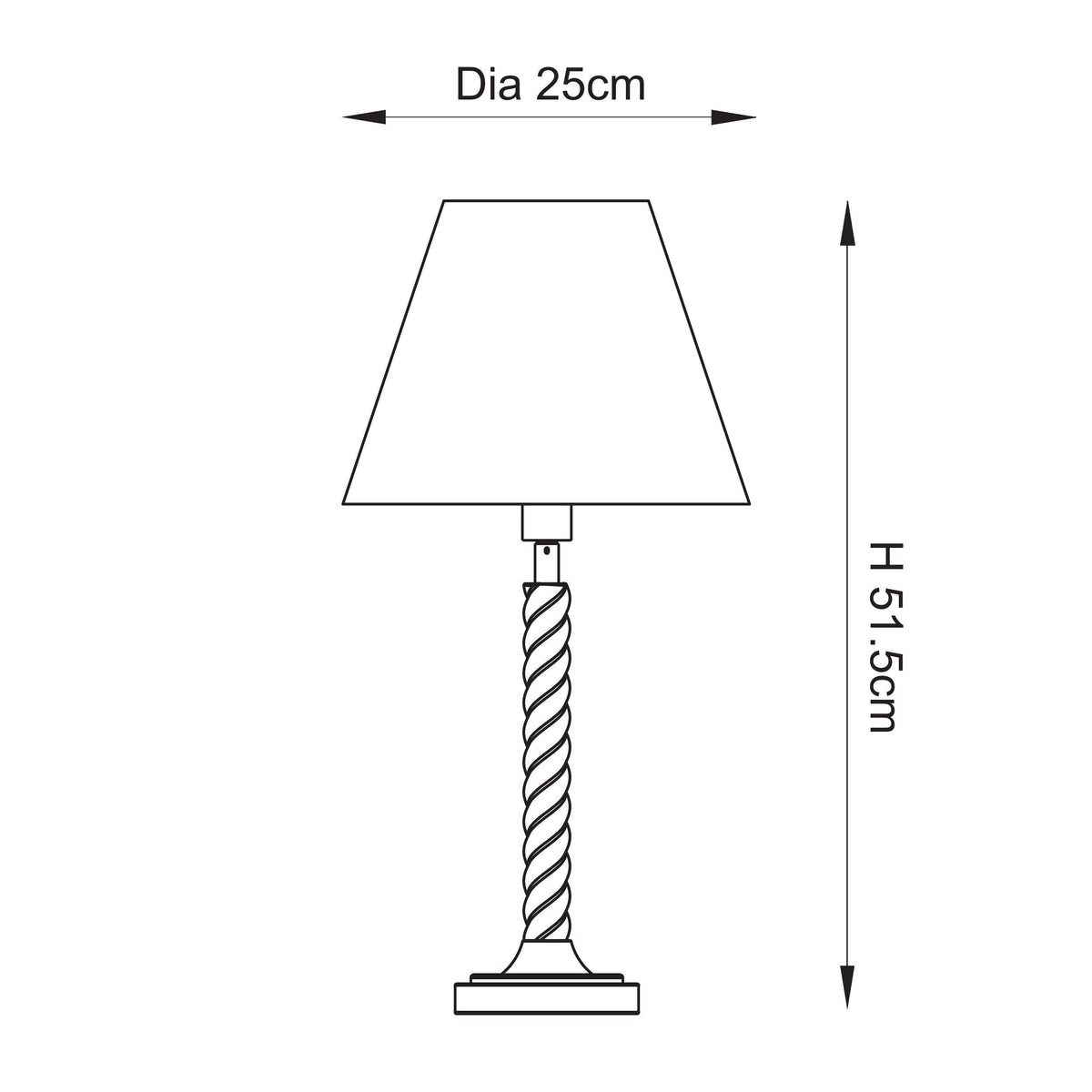 Endon Lighting Twist & Zigzag25cm 125410 Twist & Zigzag25cm Table Light
