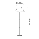 Endon Lighting Arlo & Rattan 52cm 125417 Arlo & Rattan 52cm Floor Light Fitting