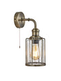 Pipes  Wall Light  - Antique Brass Metal & Seeded Glass