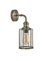 Searchlight Electric Pipes  Wall Light  - Antique Brass Metal & Seeded Glass 1261AB