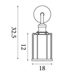 Searchlight Electric Pipes  Wall Light  - Antique Brass Metal & Seeded Glass 1261AB