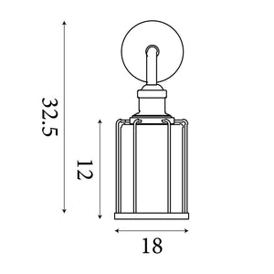 Searchlight Electric Pipes  Wall Light  - Antique Brass Metal & Seeded Glass 1261AB