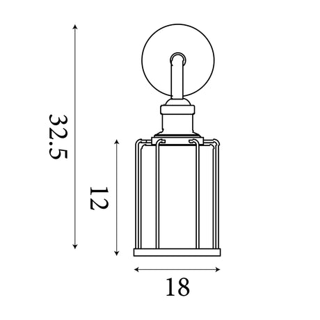Searchlight Electric Pipes  Wall Light  - Antique Brass Metal & Seeded Glass 1261AB