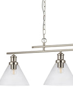 Searchlight Electric Pyramid 3Lt Bar Pendant - Satin Silver Metal & Glass 1277-3SS