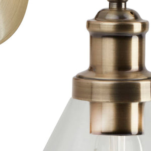 Searchlight Electric Pyramid Wall Light  - Antique Brass Metal & Glass 1277AB
