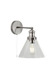 Pyramid Wall Light - Satin Silver & Glass Shades